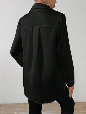 Camisa Social Elegante com Caimento Acetinado Camisa Social Elegante com Caimento Acetinado