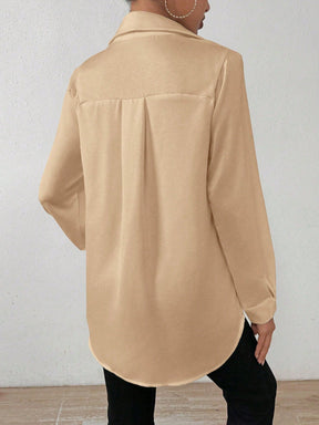 Camisa Social Elegante com Caimento Acetinado Camisa Social Elegante com Caimento Acetinado