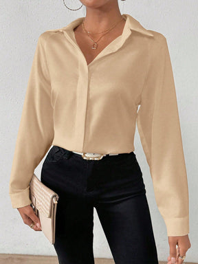 Camisa Social Elegante com Caimento Acetinado Camisa Social Elegante com Caimento Acetinado