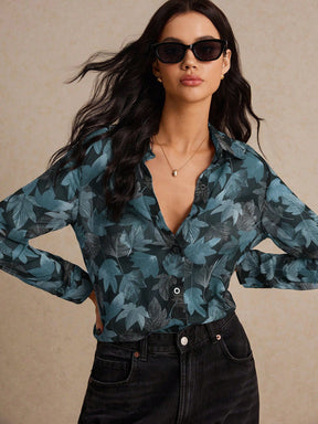 Camisa Floral com Estilo Sofisticado e Caimento Leve Cor 3 / P Camisa Floral com Estilo Sofisticado e Caimento Leve