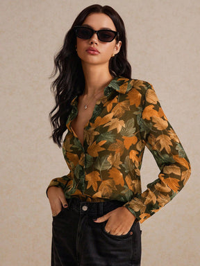 Camisa Floral com Estilo Sofisticado e Caimento Leve Camisa Floral com Estilo Sofisticado e Caimento Leve