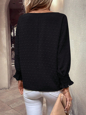 Blusa com Detalhe Texturizado e Manga Bufante Blusa com Detalhe Texturizado e Manga Bufante