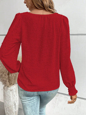 Blusa Texturizada com Detalhes e Punho com Elástico Blusa Texturizada com Detalhes e Punho com Elástico
