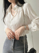 Camisa de Tecido Amassado com Caimento Leve Branco / P Camisa de Tecido Amassado com Caimento Leve
