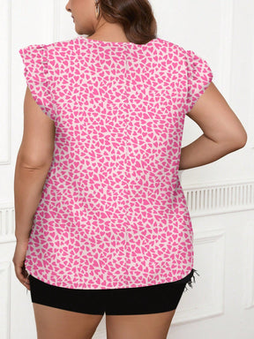 Blusa Estampada com Decote V e Manga Babado Blusa Estampada com Decote V e Manga Babado