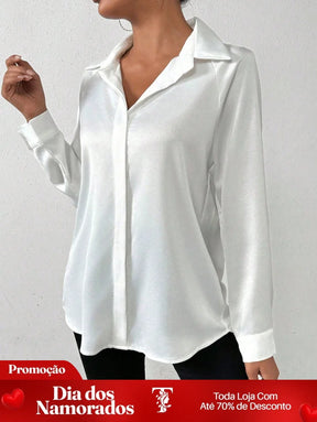 Camisa Social Elegante com Caimento Acetinado Camisa Social Elegante com Caimento Acetinado